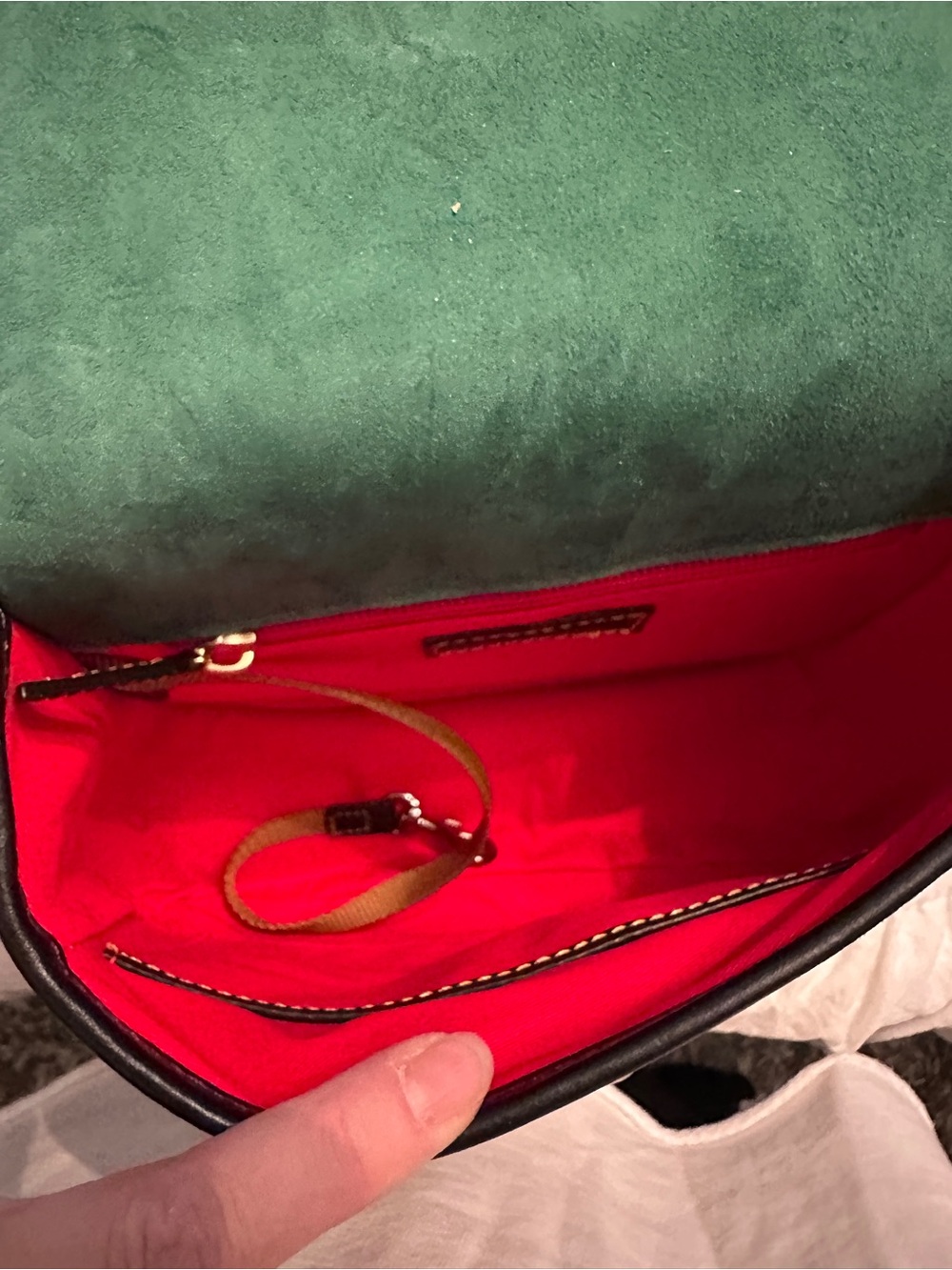 Dooney & Bourke Brown and Tan Two-Tone Leather Crossbody - Picture 4 of 7